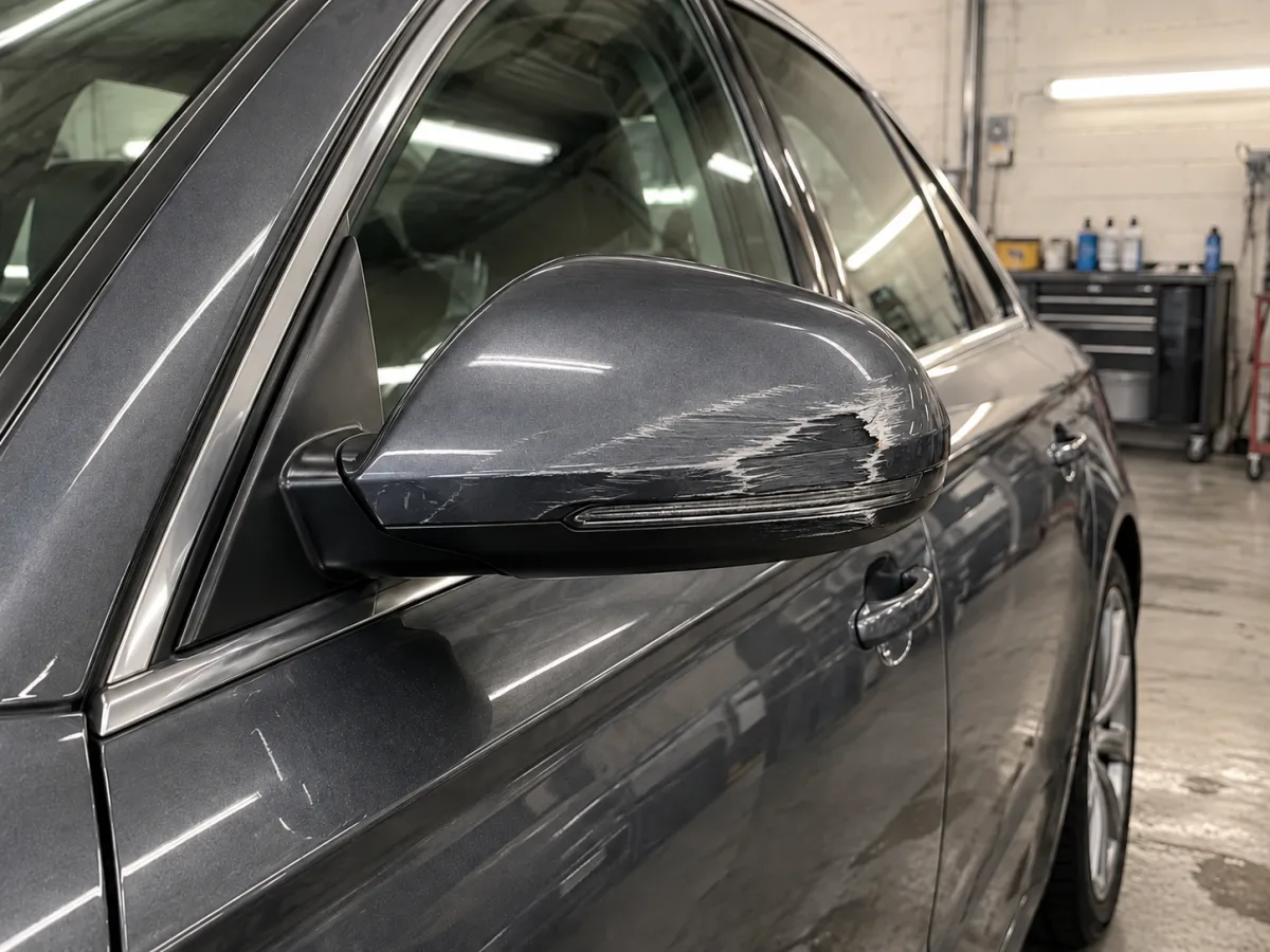До ремонта — Audi A6 — покраска корпуса зеркала
