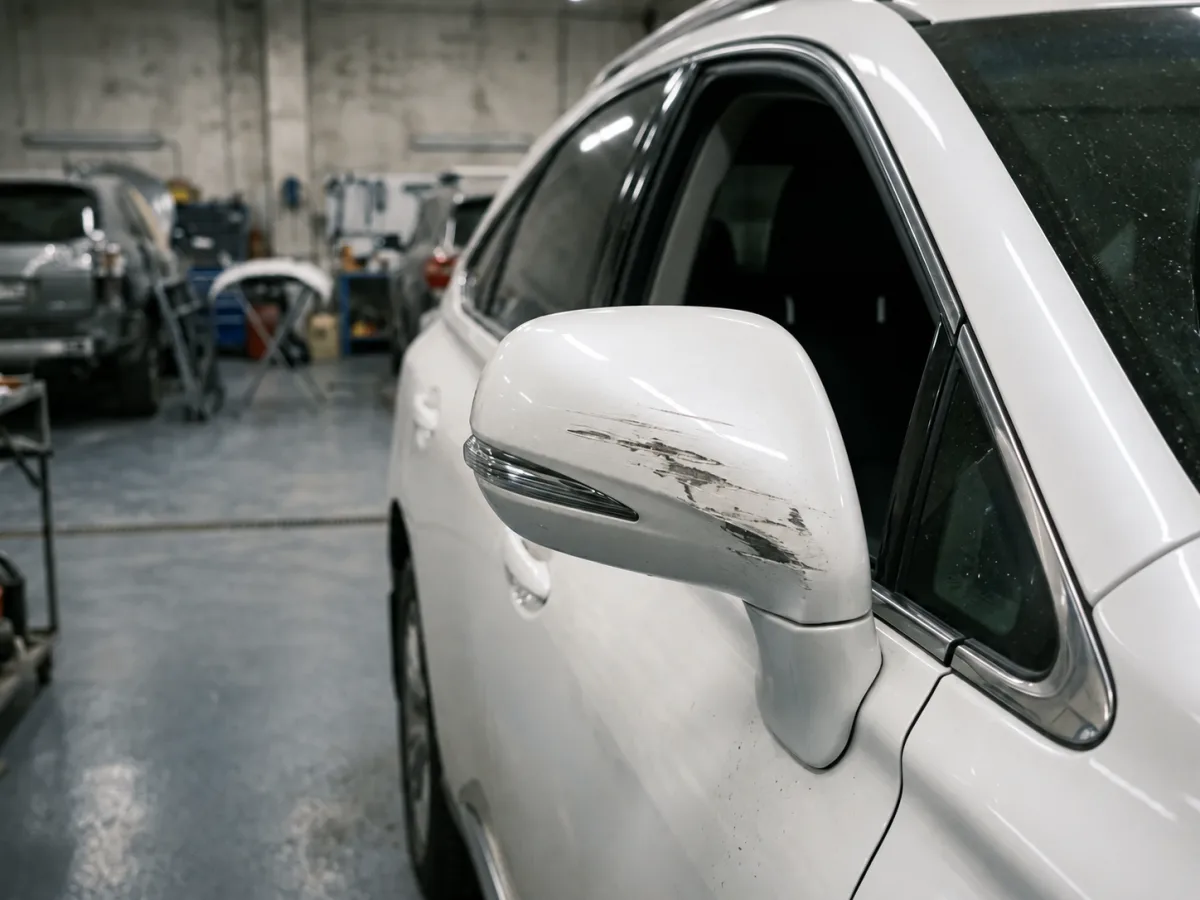 До ремонта — Lexus ES — покраска корпуса зеркала