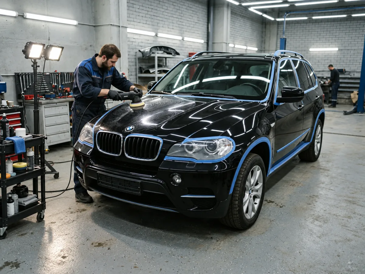 В процессе — BMW X5 — восстановительная полировка