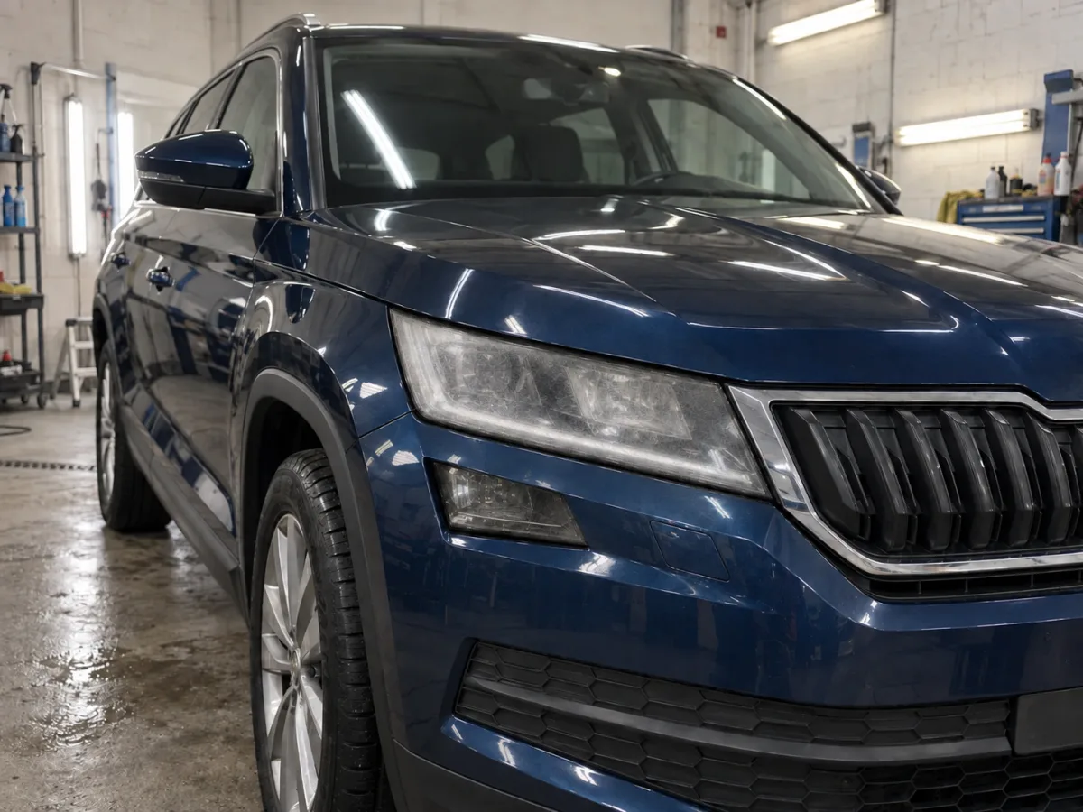До ремонта — Skoda Kodiaq — полировка и защита фар