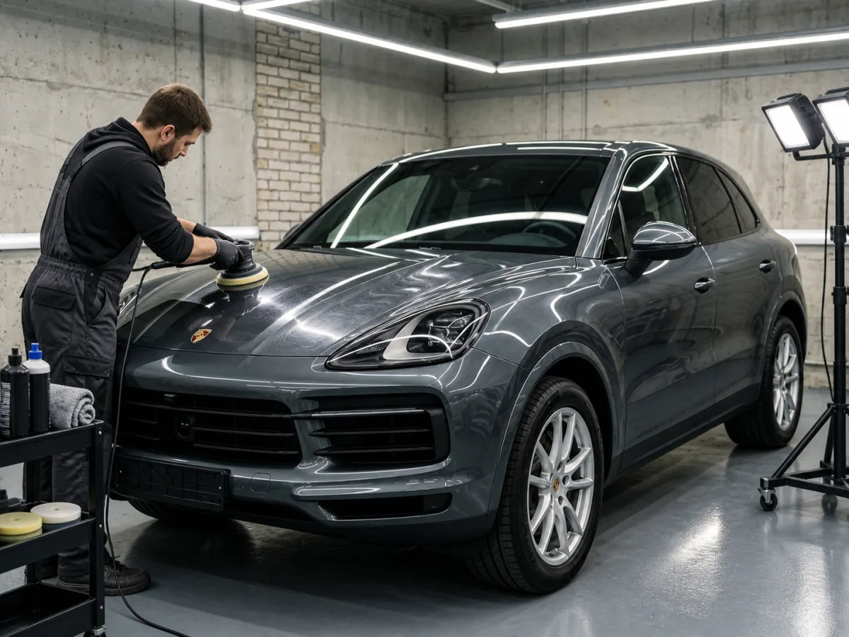 В процессе — Porsche Cayenne — полировка кузова