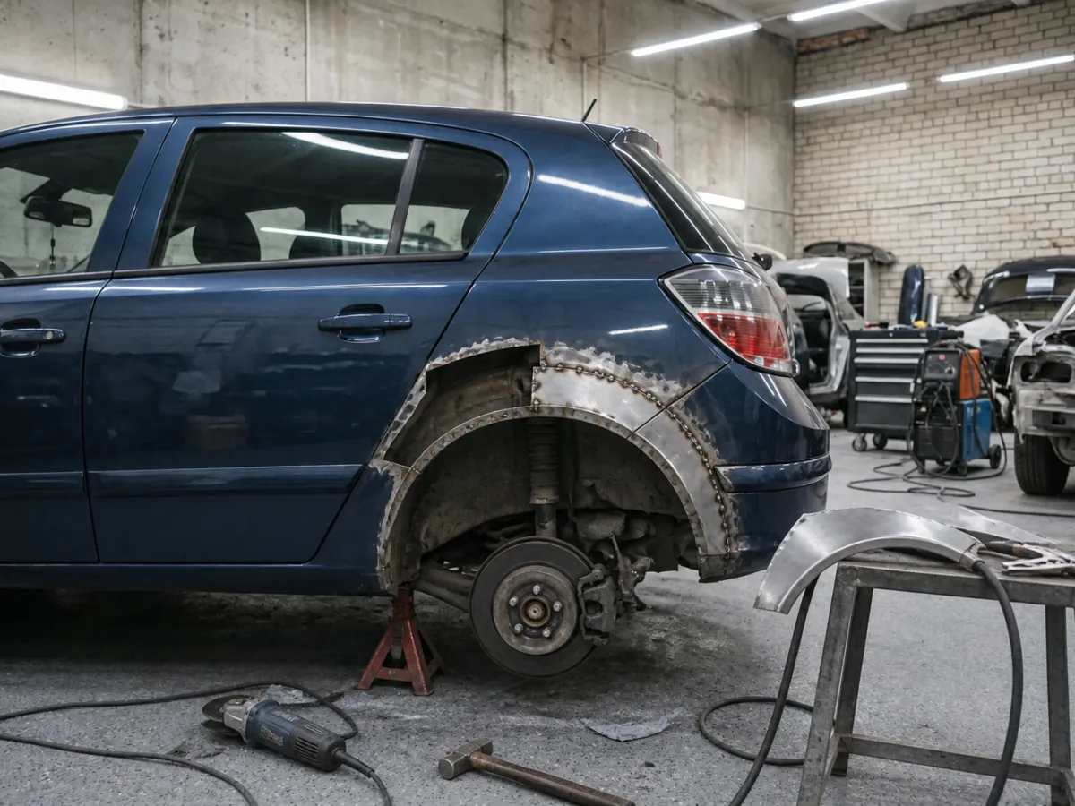 В процессе — Opel Astra — ремонт задней арки