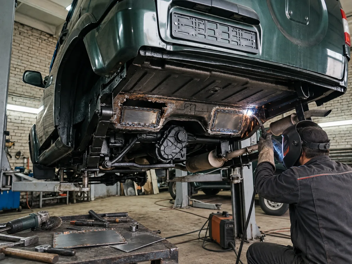 В процессе — UAZ Patriot — ремонт днища