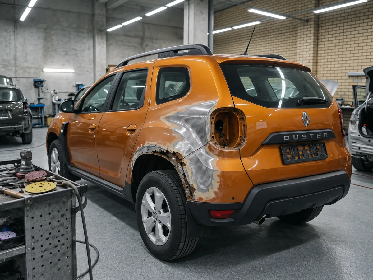 В процессе — Renault Duster — ремонт заднего крыла