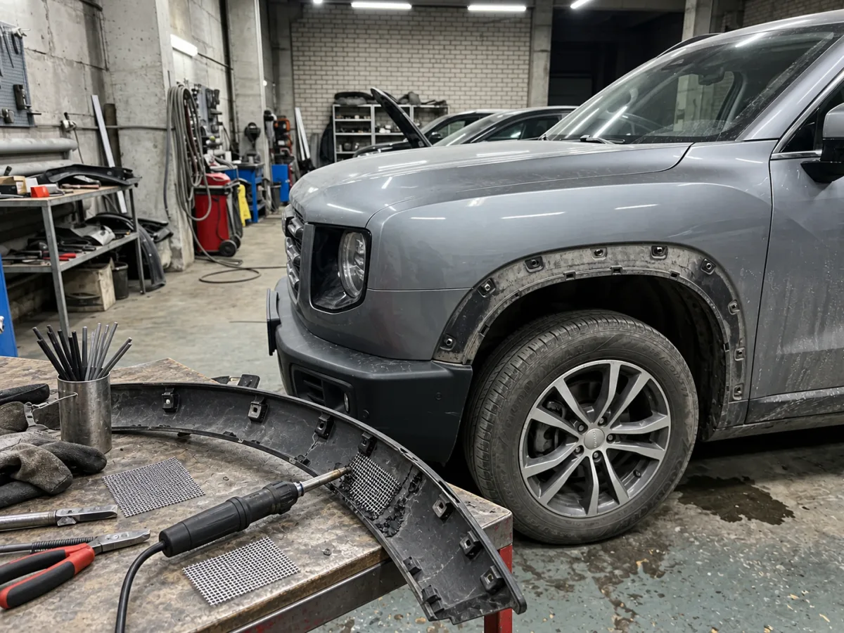 В процессе — Haval Jolion — ремонт пластиковых накладок арок