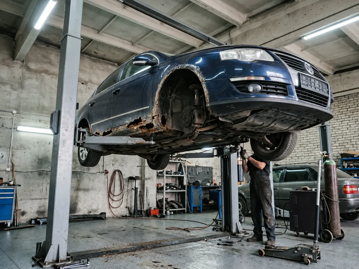 До ремонта — VW Passat — переварка порогов