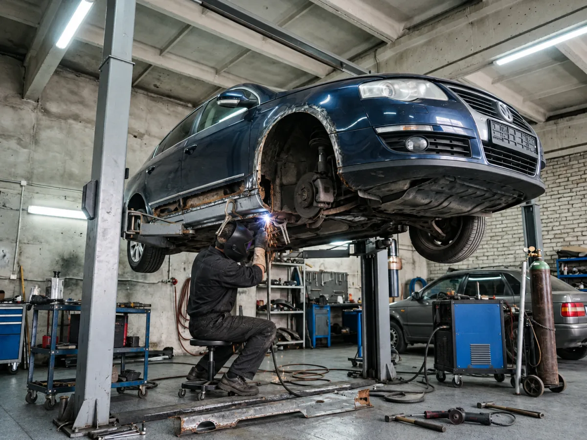 В процессе — VW Passat — переварка порогов