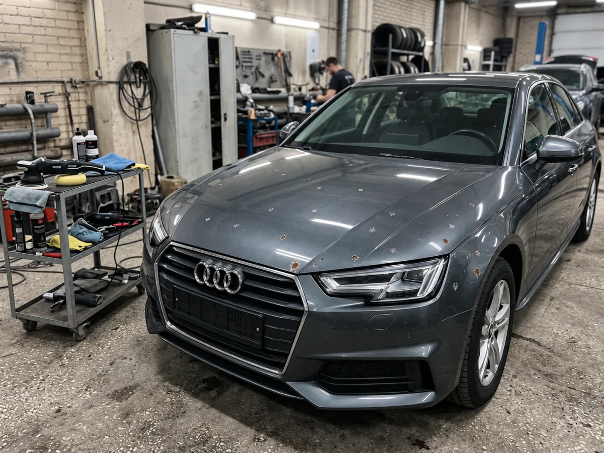 До ремонта — Audi A4 — точечный ремонт сколов