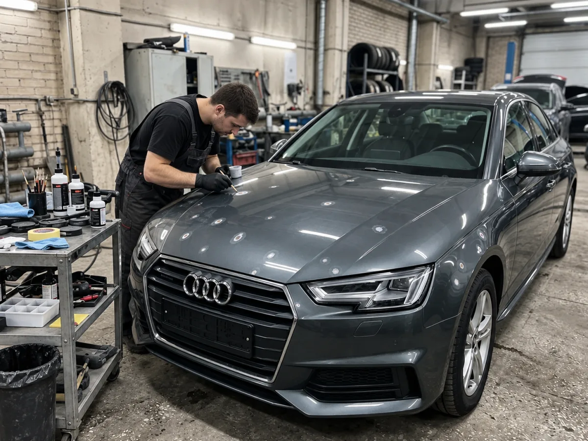 В процессе — Audi A4 — точечный ремонт сколов