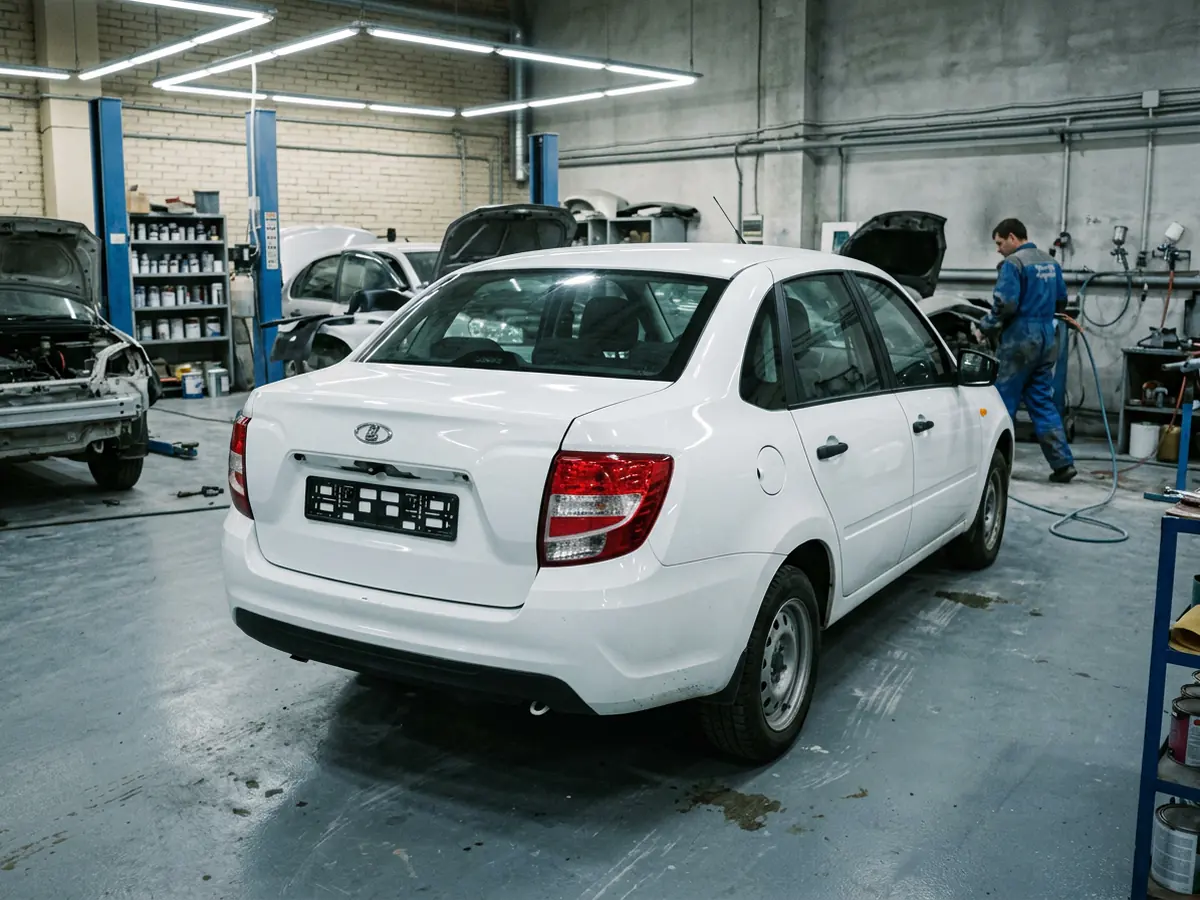 Lada Granta — покраска крышки багажника