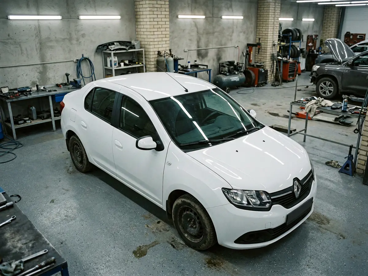 Renault Logan — покраска крыши