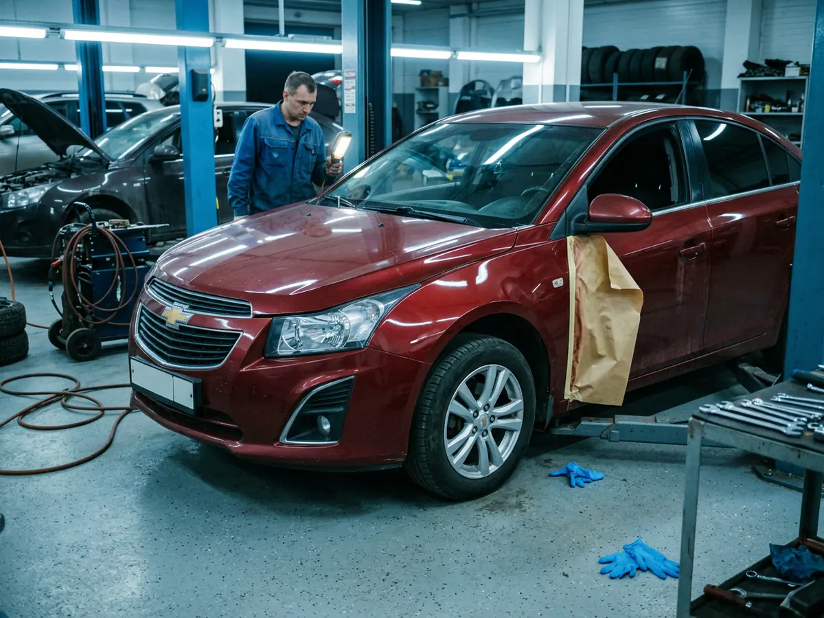 Chevrolet Cruze — локальная покраска переднего крыла