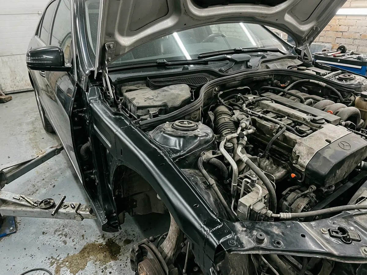 Mercedes-Benz — правка переднего лонжерона