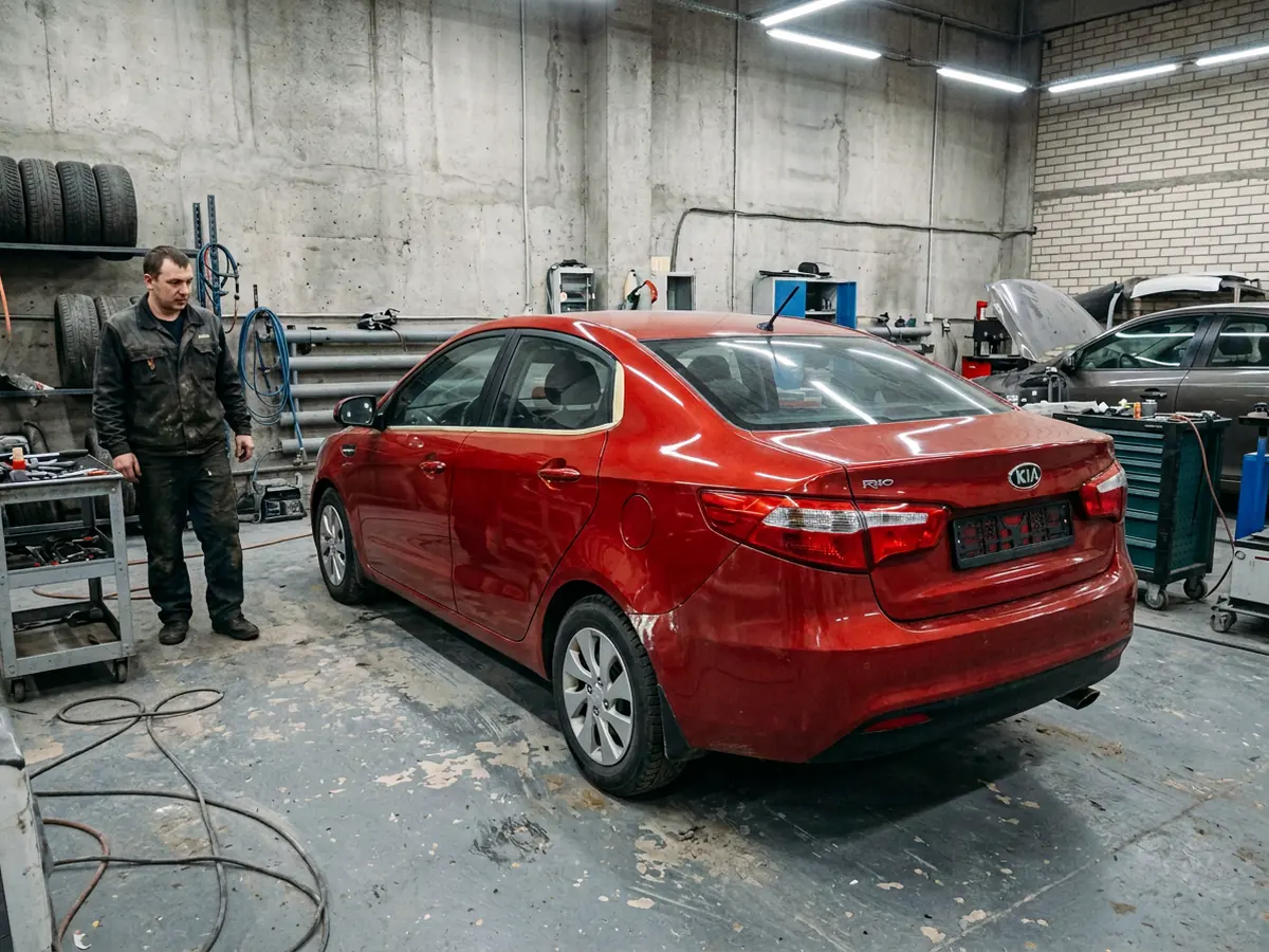 Kia Rio — покраска задней двери