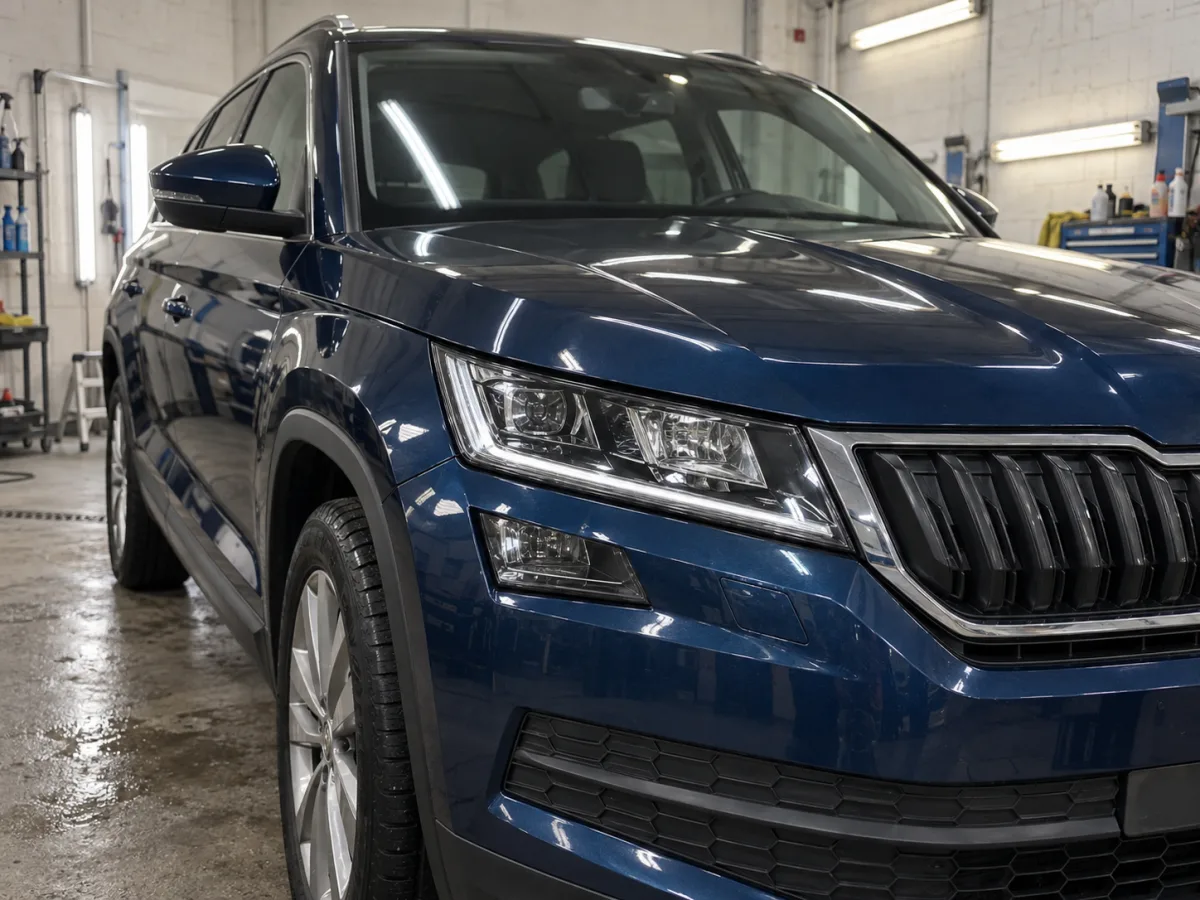 Skoda Kodiaq — полировка и защита фар